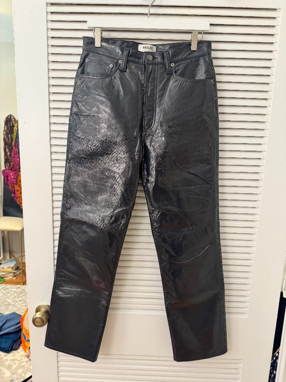 AGOLDE 90s Pinch Waist Shadow Patent Recycled Leather Pants